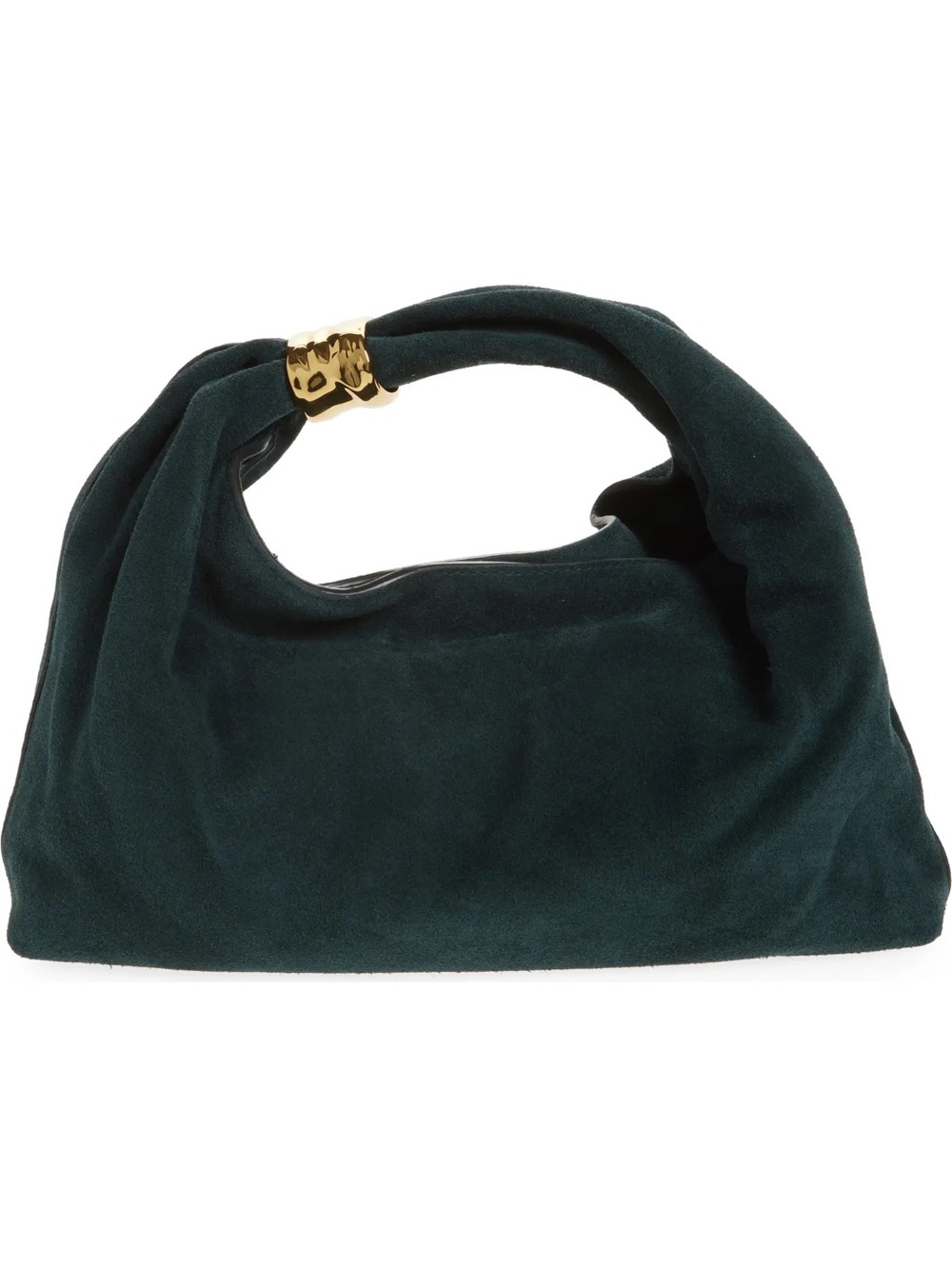 Madewell Suede Mini Ring Pouch gold ring forest emerald green